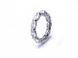 Silver White CZ Full Eternity Ring Size M