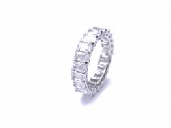 Silver White CZ Full Eternity Ring P