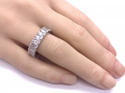 Silver White CZ Full Eternity Ring P