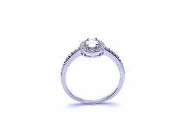 Silver CZ Halo Cluster Ring
