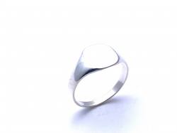 Silver Cushion Cut Signet Ring