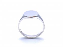 Silver Oval Plain Signet Ring 14x12mm