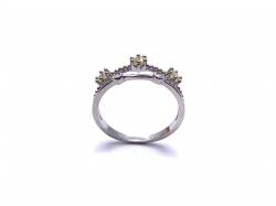 Silver Double Row Clear & Yellow CZ Ring