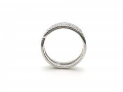 Silver CZ 3 Band Ring