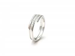 Silver CZ 3 Band Ring