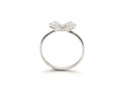 Silver CZ Shamrock Ring