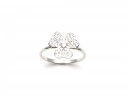 Silver CZ Shamrock Ring