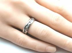 Silver CZ Satin Wedding Band 5mm
