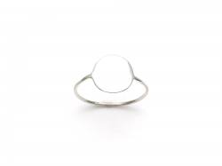 Silver Plain Oval Disc Ring