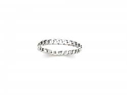 Silver Curb Chain Link Band Ring