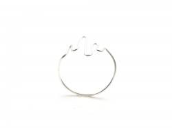 Silver Plain Heartbeat Design Ring