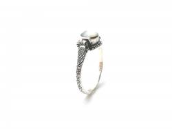 Silver Abalone Snake Detail Ring