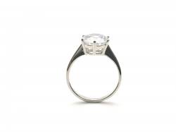 Silver CZ Solitaire Ring M