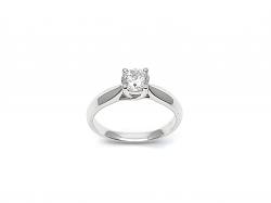 Silver Cubic Zirconia Solitaire Ring