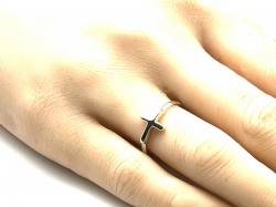 Silver Cross Detail Band Ring