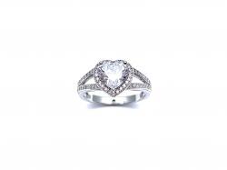 Silver CZ Heart Ring