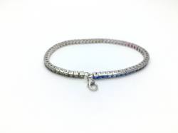 Silver Rainbow CZ Bracelet 7 3/4 inch
