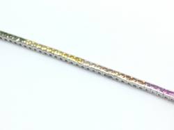 Silver Rainbow CZ Bracelet 7 3/4 inch