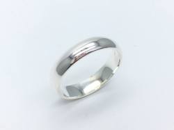 Silver D Shaped Wedding Ring 6mm Z plus 5