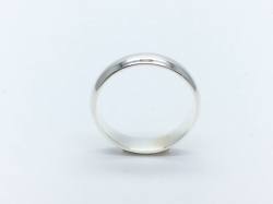 Silver D Shaped Wedding Ring 6mm Z plus 5