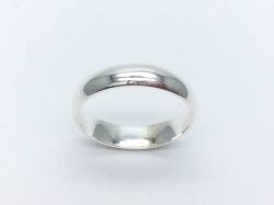 Silver D Shaped Wedding Ring 6mm Z plus 5