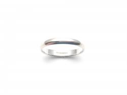 Silver D Shaped Wedding Band 3mm
