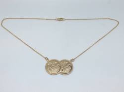 Sterling Silver Rose Gold Plated Coin Necklet