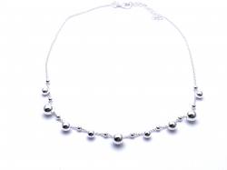 Silver Bead Necklet 16 or 18 inch