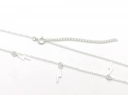 Silver Lightning Bolt Pendant Choker Necket