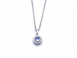 Silver Tanzanite & CZ Pendant & Chain