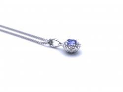 Silver Tanzanite & CZ Pendant & Chain