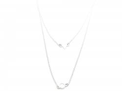 Silver Double Triangle and Circle Necklet