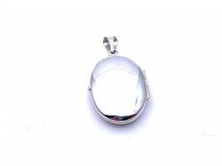 Silver Oval Patterned Edge Locket