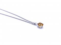 Silver Citrine Pendant and Chain