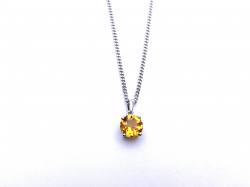 Silver Citrine Pendant and Chain