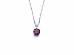 Silver Garnet Pendant and Chain