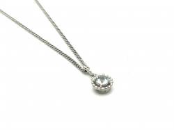 Silver Aquamarine Pendant and Chain