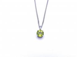 Silver Peridot Pendant and Chain