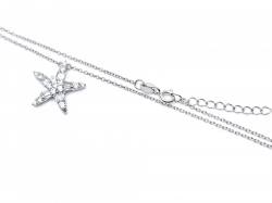Silver CZ Star Pendant & Chain