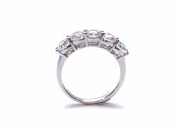 Silver CZ 5 Stone Ring