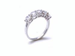 Silver CZ 5 Stone Ring