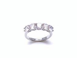 Silver CZ 5 Stone Ring