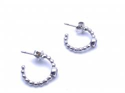 Silver Amethyst Bobble Hoop Stud Earrings 14mm