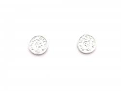 Silver Coin Style Stud Earrings