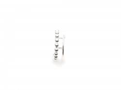 Silver Single Double Band Bead Design Ear Cuff