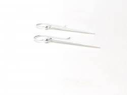 Silver Long Bar Drop Earrings