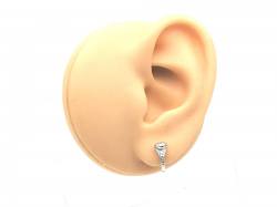 Silver Cobra Design Hinged Huggie Hoop Earrings