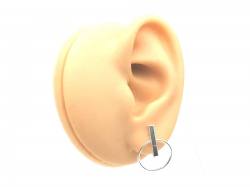 Silver Round & Bar Stud Earrings