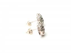Silver Buddha Face Stud Earrings