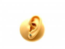 Silver Emerald Stud Earrings 3mm